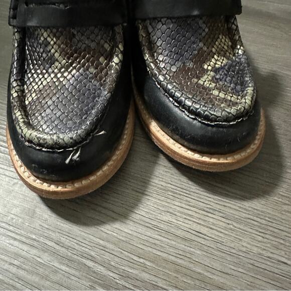 Freebird by Steven Collins Crocodile Loafer Boot Mule Open Heel Snake Shoes Sz 8 - Picture 11 of 11